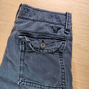 American Eagle Outfitters Men Classic Length Blue Cargo Shorts 28 Distressed